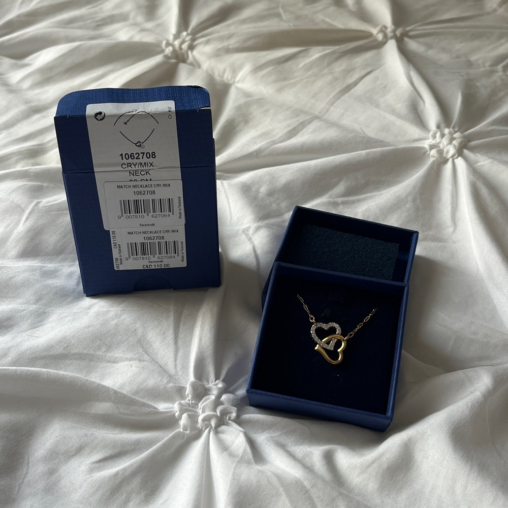 Swarovski Gold and Silver Heart Necklace - Picture 3 of 3